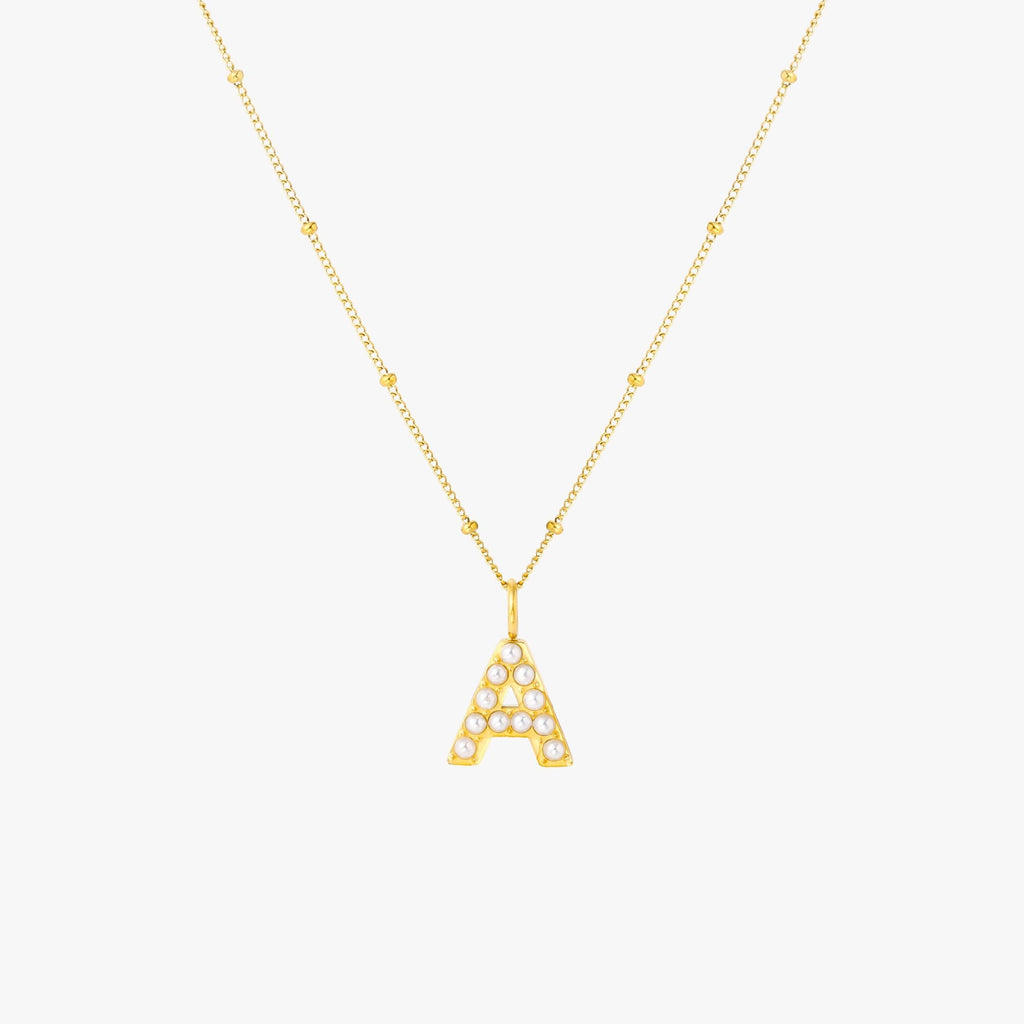Pearl Initial Necklace
