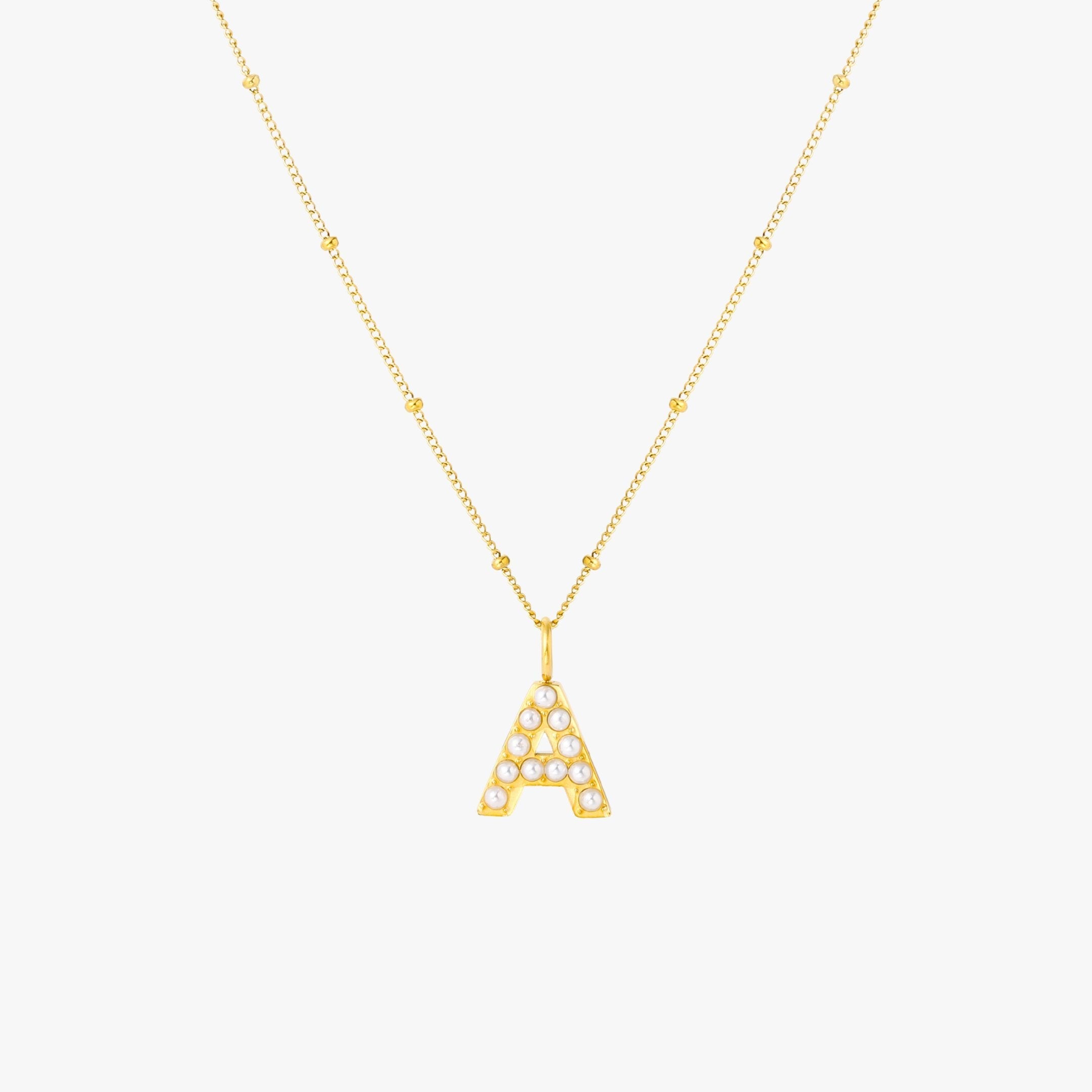 Pearl Initial Necklace