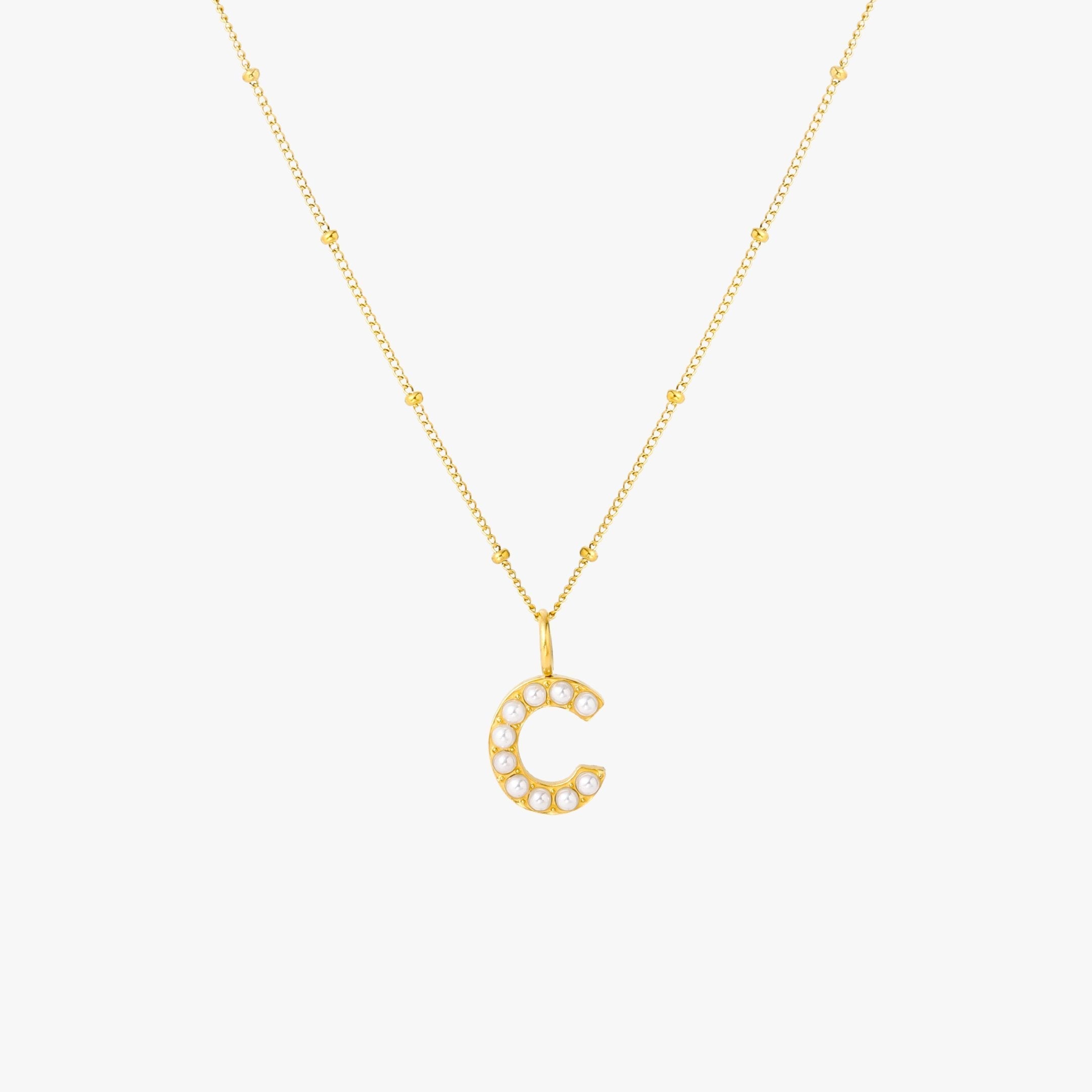Pearl Initial Necklace