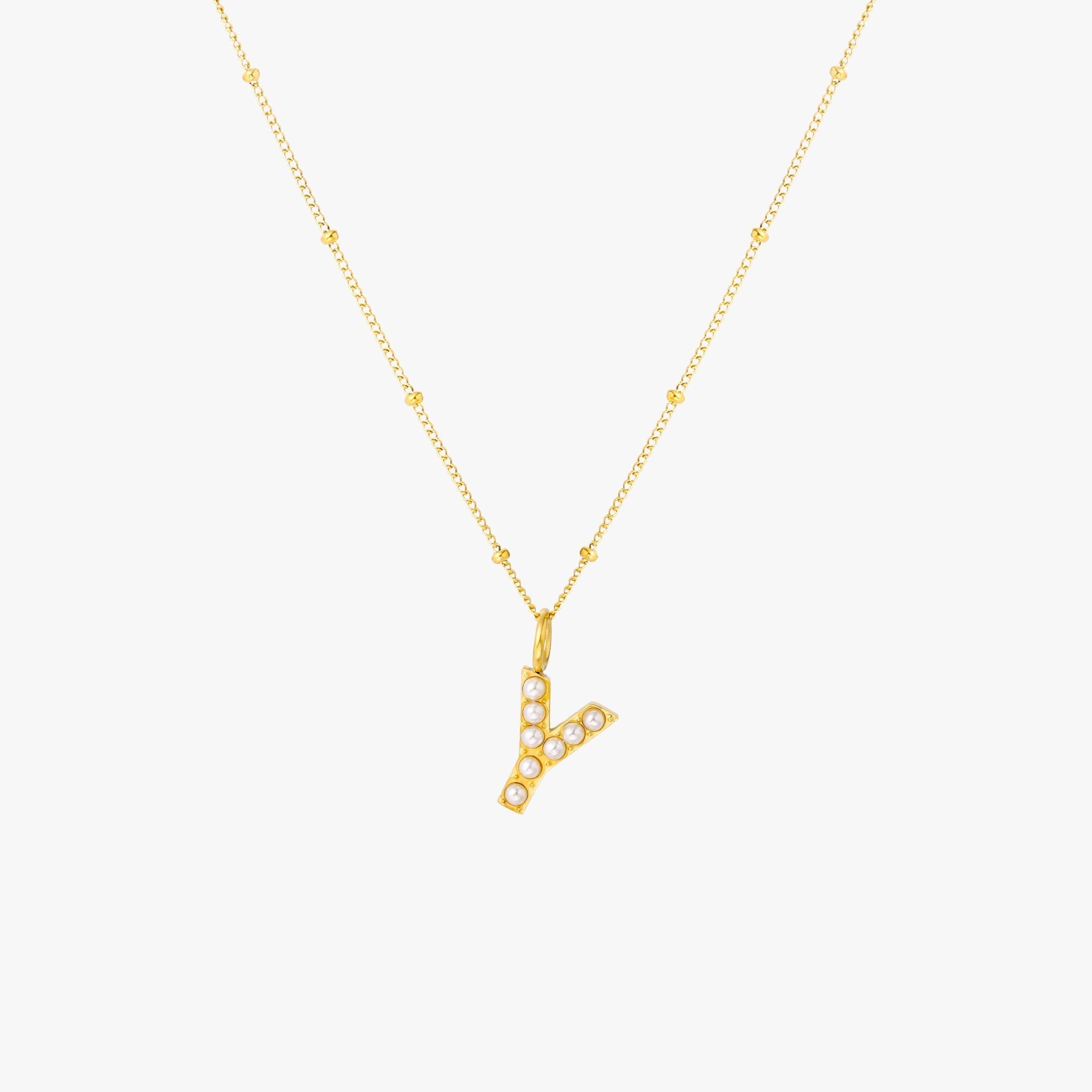 Pearl Initial Necklace