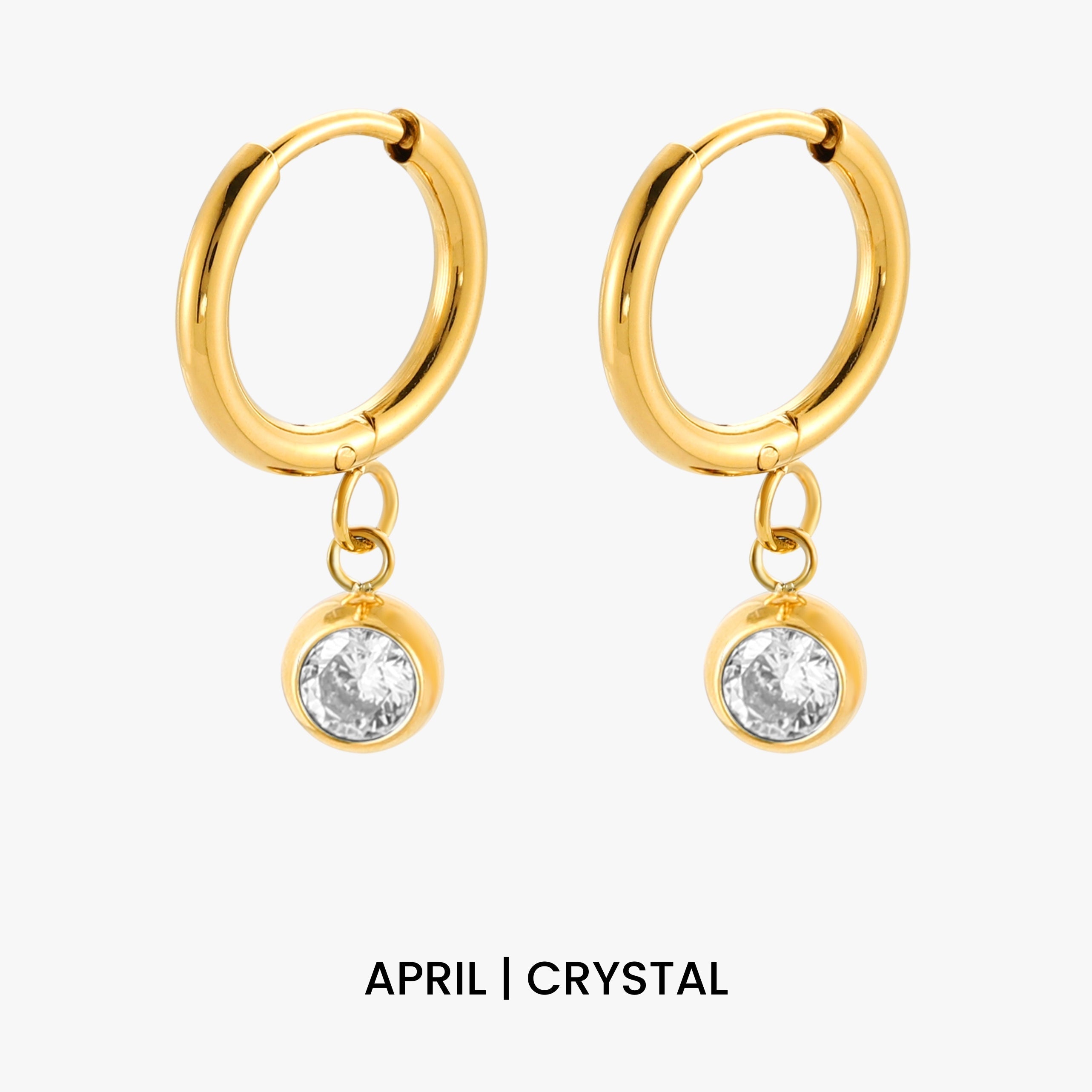 Birthstone Charm Hoops