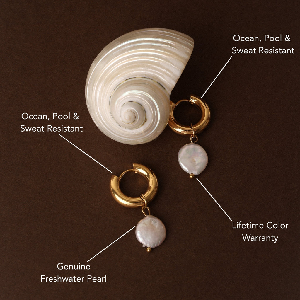 Chunky Pearl Hoops