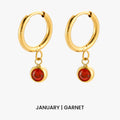 Birthstone Charm Hoops