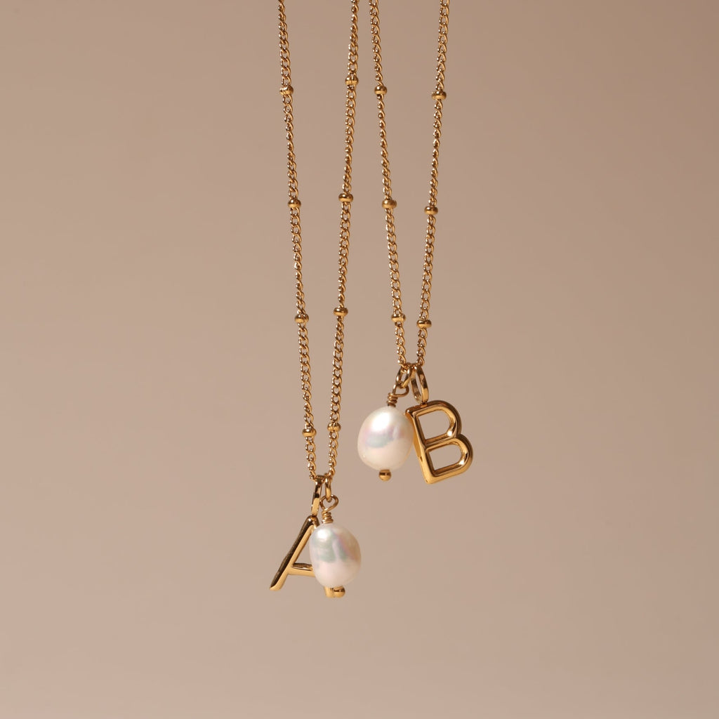Initial & Pearl Necklace