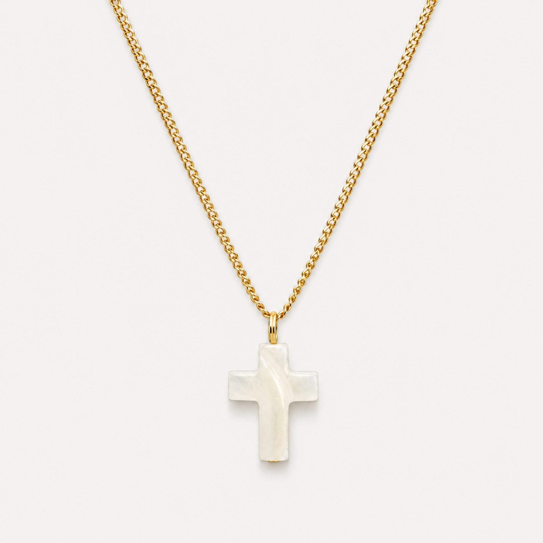 Mother of Pearl Cross Necklace
