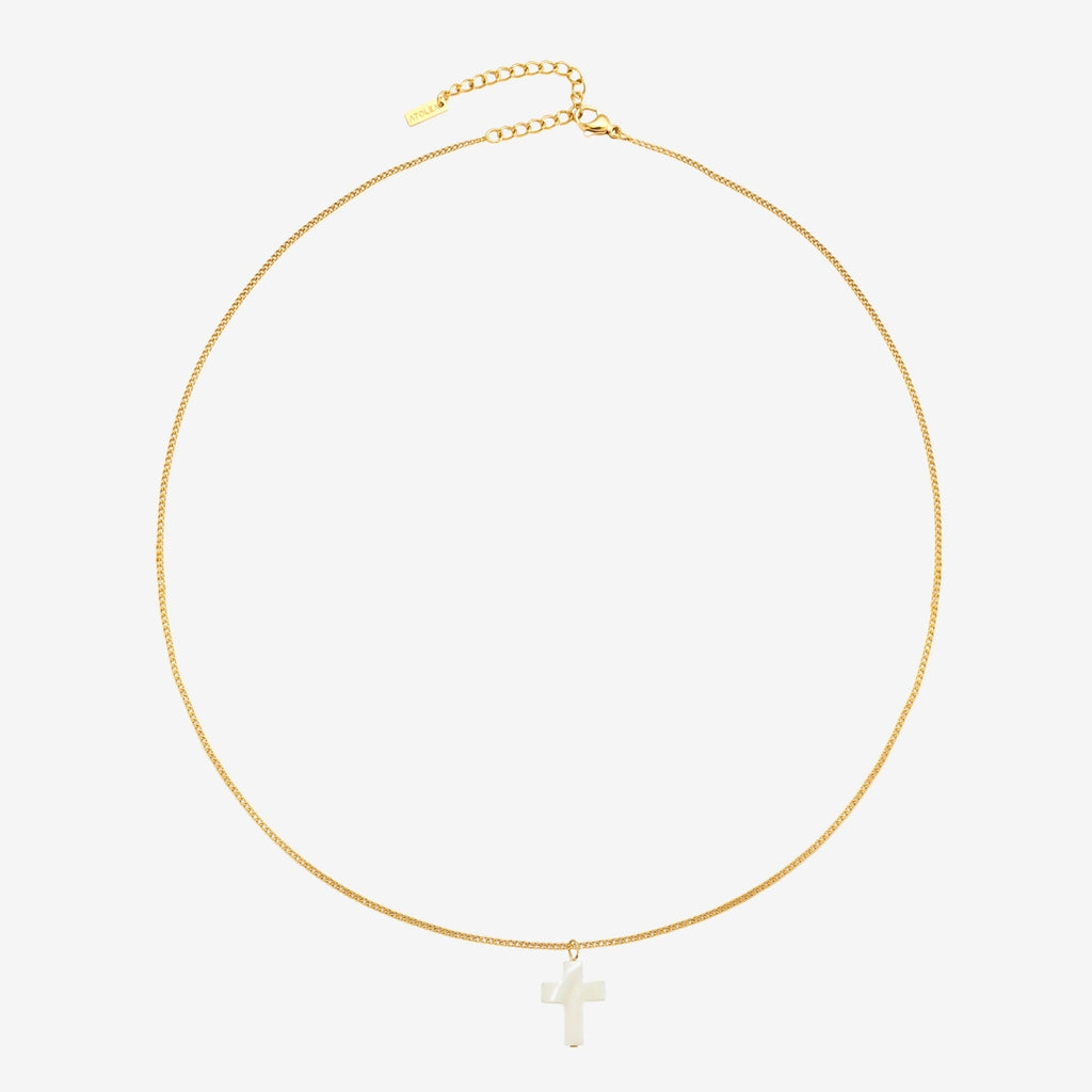 Mother of Pearl Cross Necklace