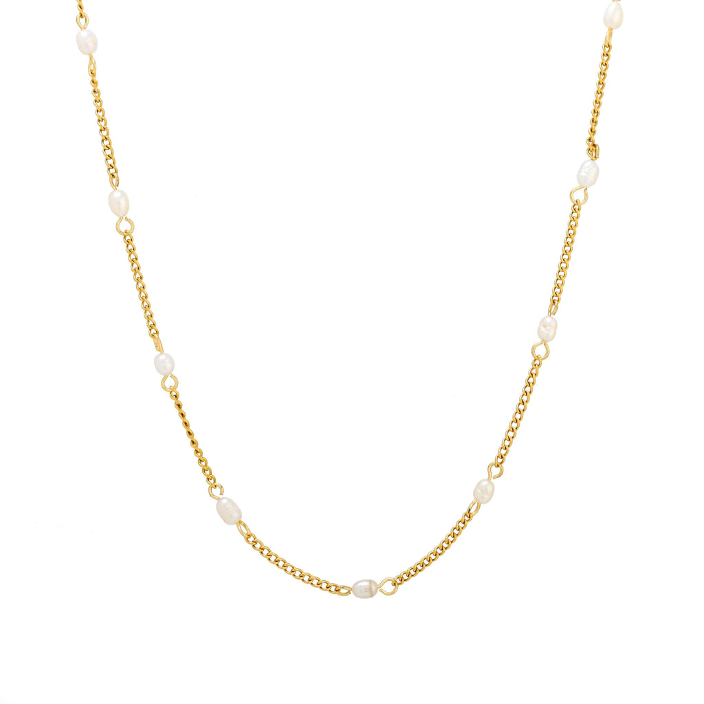 Dainty Gold Pearl Choker