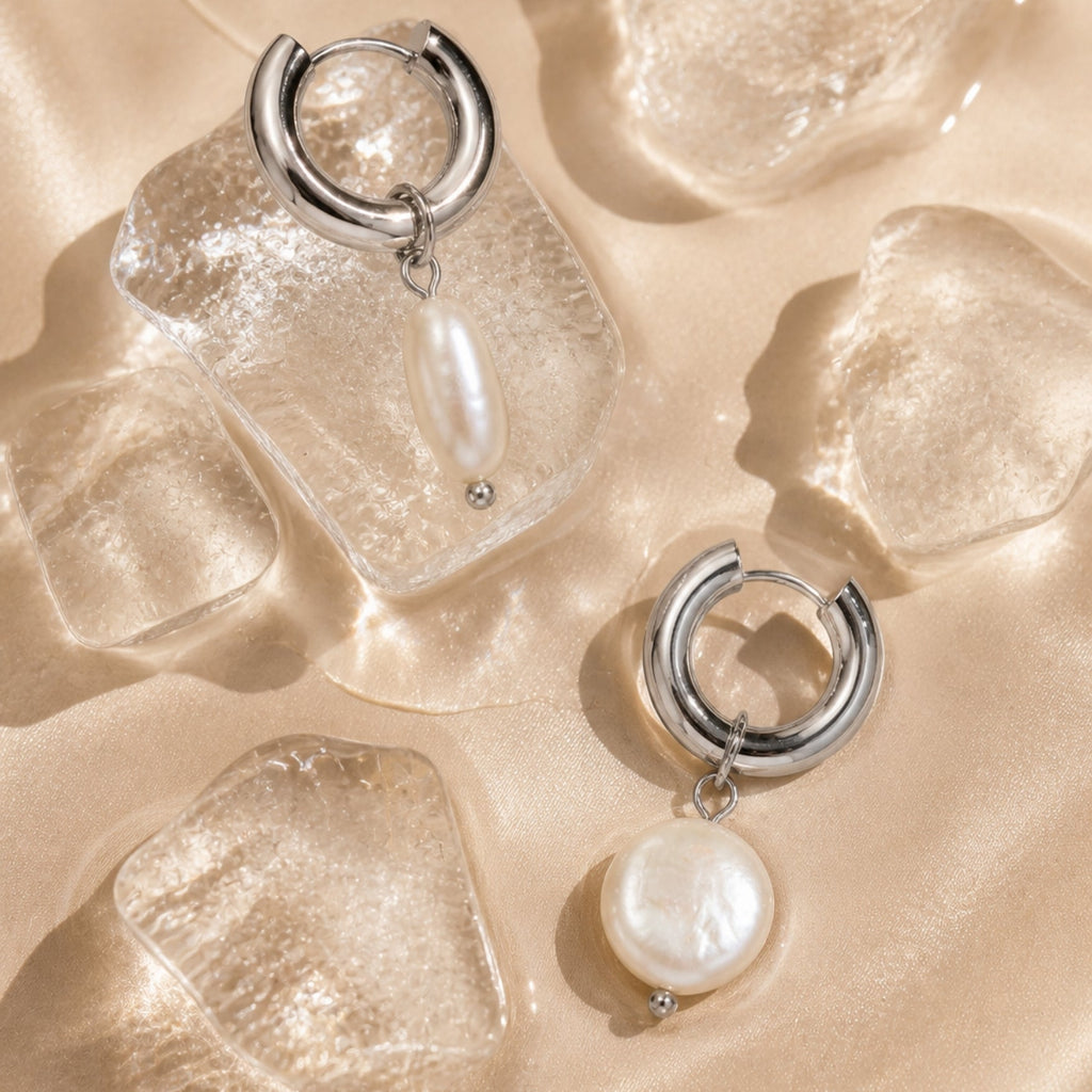 Chunky Pearl Hoops