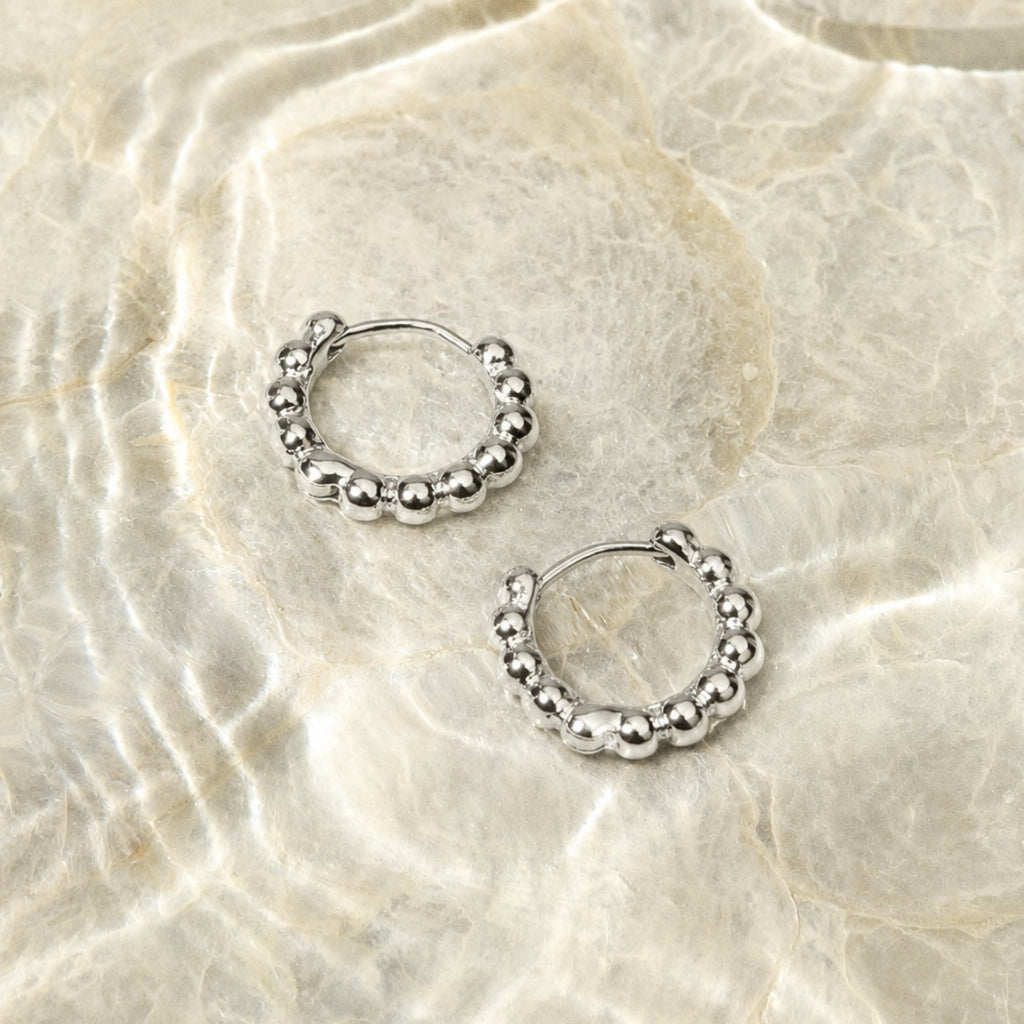 Beaded Hoops Earrings